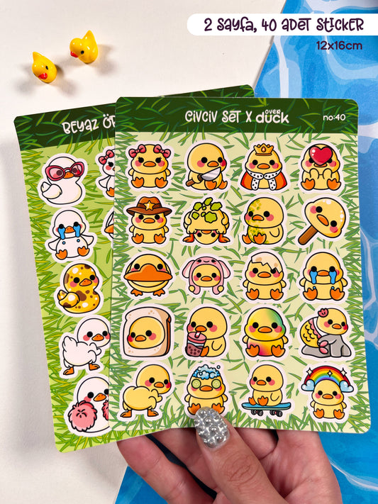 2’li Hayvan Sticker Seti – 40 Adet Civciv ve Ördek Sticker Bullet Journal & Scrapbook