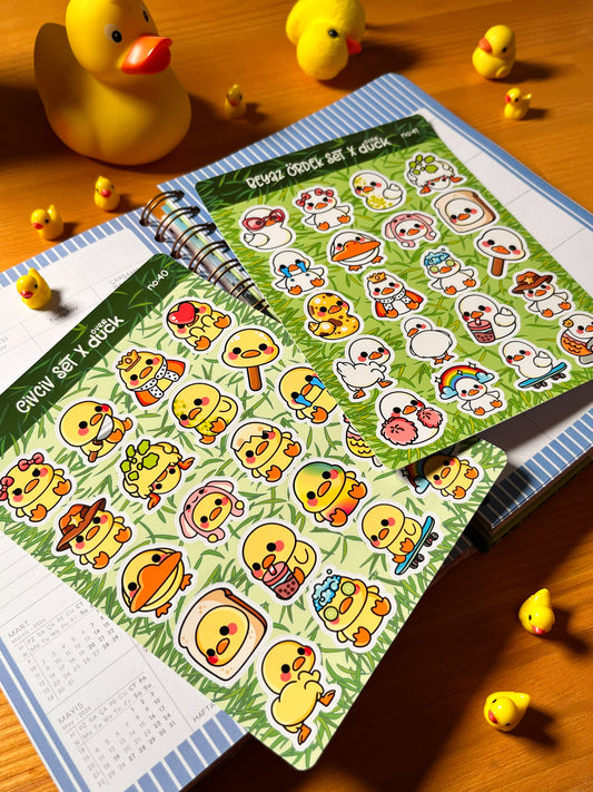 2’li Hayvan Sticker Seti – 40 Adet Civciv ve Ördek Sticker Bullet Journal & Scrapbook