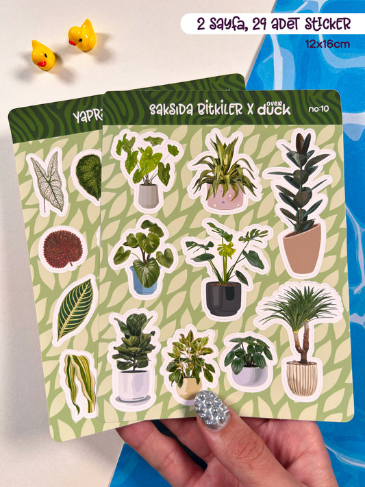 2’li Bitki Sticker Seti – 29 Adet Saksıda Bitkiler & Yaprak Sticker Bullet Journal & Scrapbook