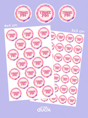 Yuvarlak Teşekkür Etiketi Sticker Seti 2 (TR / EN Seçenekli) – Paketleme Etiketi Thank You Sticker