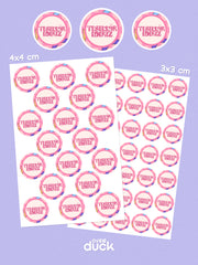 Yuvarlak Teşekkür Etiketi Sticker Seti 2 (TR / EN Seçenekli) – Paketleme Etiketi Thank You Sticker