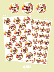 Yuvarlak Teşekkür Etiketi Sticker Seti 3 (TR / EN Seçenekli) – Paketleme Etiketi Thank You Sticker