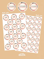 Yuvarlak Teşekkür Etiketi Sticker Seti 4 (TR / EN Seçenekli) – Paketleme Etiketi Thank You Sticker