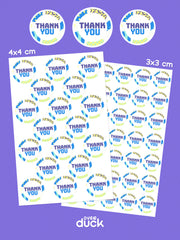 Yuvarlak Teşekkür Etiketi Sticker Seti 5 (TR / EN Seçenekli) – Paketleme Etiketi Thank You Sticker