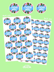 Yuvarlak Teşekkür Etiketi Sticker Seti 6 (TR / EN Seçenekli) – Paketleme Etiketi Thank You Sticker
