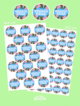 Yuvarlak Teşekkür Etiketi Sticker Seti 6 (TR / EN Seçenekli) – Paketleme Etiketi Thank You Sticker