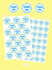 Yuvarlak Teşekkür Etiketi Sticker Seti 7 (TR / EN Seçenekli) – Paketleme Etiketi Thank You Sticker