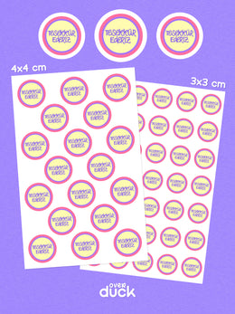 Yuvarlak Teşekkür Etiketi Sticker Seti 8 (TR / EN Seçenekli) – Paketleme Etiketi Thank You Sticker
