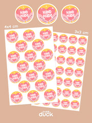Yuvarlak El Emeği Etiketi Sticker Seti (TR / EN Seçenekli) – Handmade Sticker Paketleme Etiketi