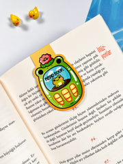 Tamagotchi Kurbağa Mıknatıslı Kitap Ayracı – Retro Dijital Pet “Read Book” Bookmark