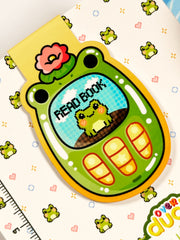 Tamagotchi Kurbağa Mıknatıslı Kitap Ayracı – Retro Dijital Pet “Read Book” Bookmark