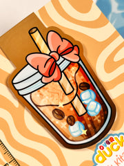 Ice Latte Mıknatıslı Kitap Ayracı – Fiyonk Detaylı Cute Coffee Bookmark