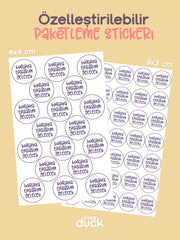 Yuvarlak Özelleştirilebilir Sticker Seti – Kişiye Özel Paketleme Etiketi (Custom Package Sticker)