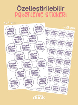Yuvarlak Özelleştirilebilir Sticker Seti – Kişiye Özel Paketleme Etiketi (Custom Package Sticker)