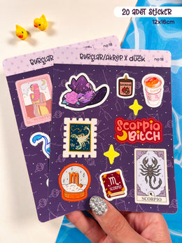 Akrep Burcu Sticker – 20 Adet Scorpio Burç Sticker Bullet Journal & Scrapbook