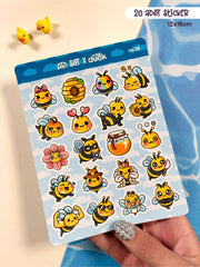 Arı Sticker Seti – 20 Adet Bullet Journal & Scrapbook Dekoratif Kawaii Arı Etiket