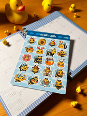 Arı Sticker Seti – 20 Adet Bullet Journal & Scrapbook Dekoratif Kawaii Arı Etiket