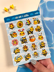 2’li Hayvan Sticker Seti – 40 Adet Kurbağa ve Arı Sticker Bullet Journal & Scrapbook