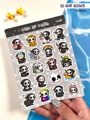 Azrail / Grim Reaper Sticker Seti – 20 Adet Bullet Journal & Scrapbook Dekoratif Kawaii Grim Reaper Etiket