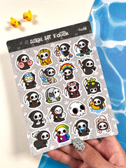 2’li Korku Sticker Seti – 40 Adet Azrail ve Hayalet Sticker Bullet Journal & Scrapbook