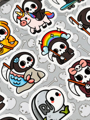 2’li Korku Sticker Seti – 40 Adet Azrail ve Hayalet Sticker Bullet Journal & Scrapbook