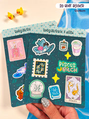 Balık Burcu Sticker – 20 Adet Pisces Burç Sticker Bullet Journal & Scrapbook