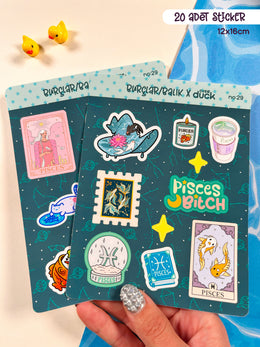 Balık Burcu Sticker – 20 Adet Pisces Burç Sticker Bullet Journal & Scrapbook