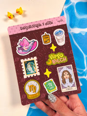 Başak Burcu Sticker – 20 Adet Virgo Burç Sticker Bullet Journal & Scrapbook