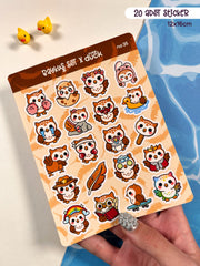 Baykuş Sticker Seti – 20 Adet Bullet Journal & Scrapbook Dekoratif Baykuş Etiket