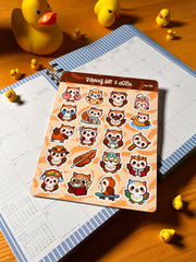 Baykuş Sticker Seti – 20 Adet Bullet Journal & Scrapbook Dekoratif Baykuş Etiket