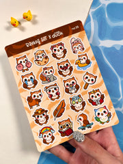 2’li Hayvan Sticker Seti – 40 Adet Baykuş ve Hindi Sticker Bullet Journal & Scrapbook