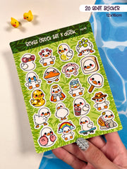 Ördek & Kaz Sticker Seti – 20 Adet Bullet Journal & Scrapbook Dekoratif Kawaii Ördek Etiket