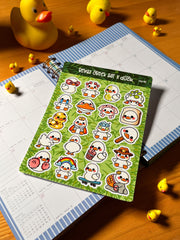Ördek & Kaz Sticker Seti – 20 Adet Bullet Journal & Scrapbook Dekoratif Kawaii Ördek Etiket