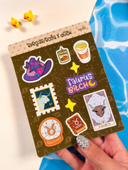 Boğa Burcu Sticker – 20 Adet Taurus Burç Sticker Bullet Journal & Scrapbook