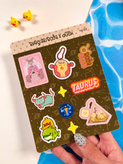 Boğa Burcu Sticker – 20 Adet Taurus Burç Sticker Bullet Journal & Scrapbook