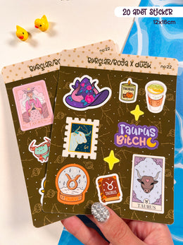 Boğa Burcu Sticker – 20 Adet Taurus Burç Sticker Bullet Journal & Scrapbook