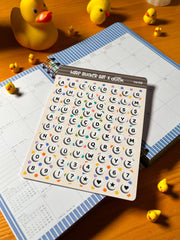 Boncuk Harf Sticker Seti – 80 Adet Türkçe Alfabe Bullet Journal & Scrapbook Etiket