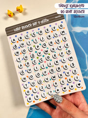 Boncuk Harf Sticker Seti – 80 Adet Türkçe Alfabe Bullet Journal & Scrapbook Etiket