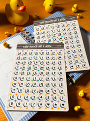Boncuk Harf Sticker Seti – 2 Sayfa 160 Adet Bullet Journal & Scrapbook Türkçe Karakter Alfabe Etiket