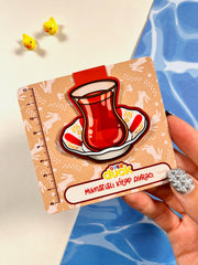 Çay Bardağı Mıknatıslı Kitap Ayracı – Türk Çayı Tasarımlı Magnetic Bookmark