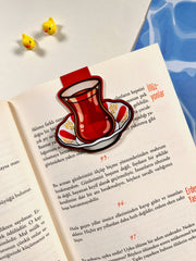 Çay Bardağı Mıknatıslı Kitap Ayracı – Türk Çayı Tasarımlı Magnetic Bookmark