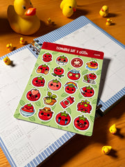 Domates Sticker Seti – 20 Adet Bullet Journal & Scrapbook Dekoratif Kawaii Domates Etiket