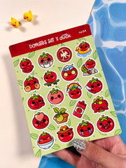 2’li Sebze Sticker Seti – 40 Adet Domates ve Patates Sticker Bullet Journal & Scrapbook
