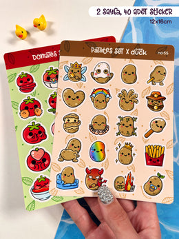 2’li Sebze Sticker Seti – 40 Adet Domates ve Patates Sticker Bullet Journal & Scrapbook