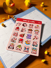 Domuz Sticker Seti – 20 Adet Bullet Journal & Scrapbook Dekoratif Kawaii Domuz Etiket