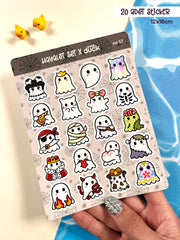 Hayalet Sticker Seti – 20 Adet Bullet Journal & Scrapbook Dekoratif Kawaii Hayalet Etiket