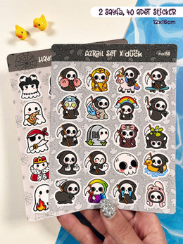2’li Korku Sticker Seti – 40 Adet Azrail ve Hayalet Sticker Bullet Journal & Scrapbook