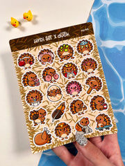 2’li Hayvan Sticker Seti – 40 Adet Baykuş ve Hindi Sticker Bullet Journal & Scrapbook
