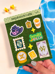 İkizler Burcu Sticker – 20 Adet Gemini Burç Sticker Bullet Journal & Scrapbook
