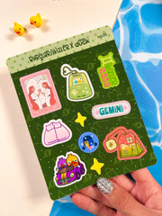İkizler Burcu Sticker – 20 Adet Gemini Burç Sticker Bullet Journal & Scrapbook
